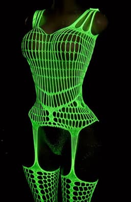 BamBella ® - Panty pak -Onesize - Glow in the dark body suit - Dames - Onesize - sexy Erotische jumpsuit van kant lingerie — thumbnail 3