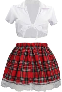 Schoolgirl Costume - S/M - White — thumbnail 3