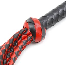 Smart Moves - Gevlochten Flogger- 78 cm - Zwart/Rood — thumbnail 2
