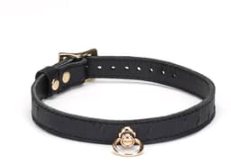 Liebe Seele Demon's Kiss Collar – Luxe Leren Halsband met Gouden O-ring — thumbnail 1
