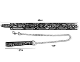 Kiotos - Collar En Leiband - Reptielenprint - Zwart/Zilver — thumbnail 3