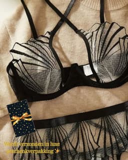 Luxe Elegante Kanten Erotische Lingerieset - Lingerie erotisch - lingerie sexy setje - Lingeriegordel - Dames Lingerie - Zwart met verfijnde details - Klasse & Allure - Tijdloos & Verfijnd — thumbnail 1