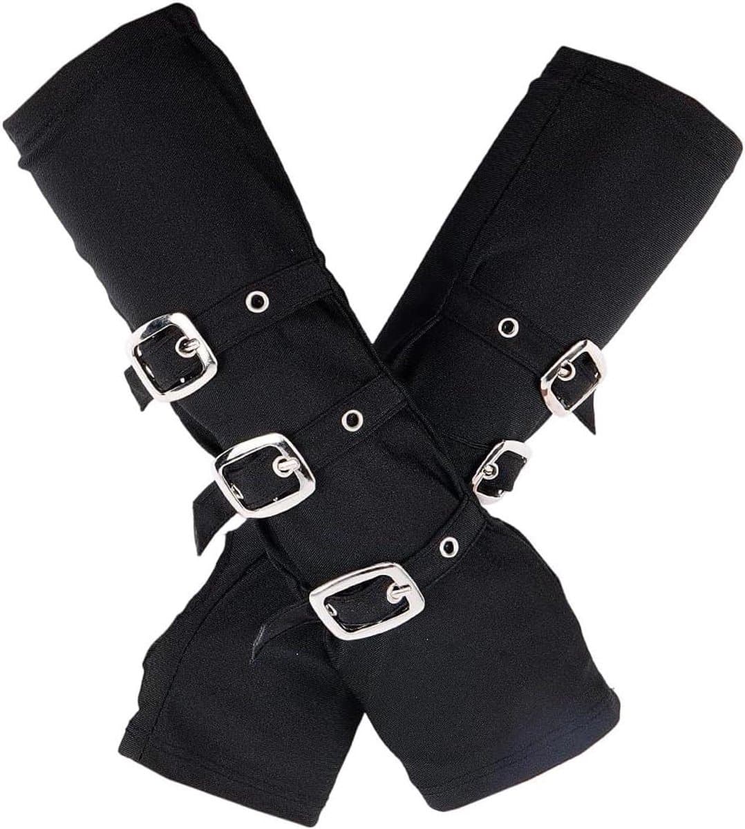 Allecto Plus - Vingerloze Handschoenen Gothic Punk Vrouwen Zwart Hip Hop Rock Stijl Arm Warmers. — afbeelding 1