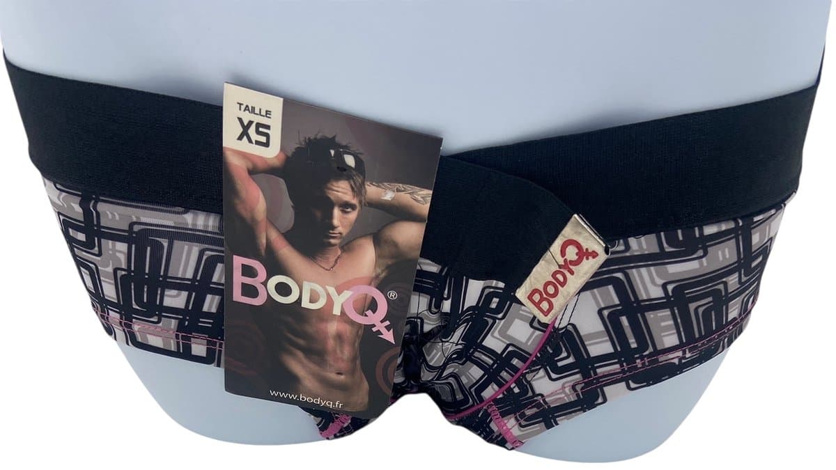 BodyQ Sexy Heren Boxershort – Zwart/Wit/Roze – Erotische Herenlingerie – Maat S — afbeelding 1