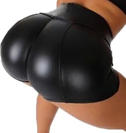 Strakke lederen push-up short vrouwen - Sexy BDSM broekje - Erotische kleding voor haar - Ronde billen - Leer - Nachtclub - Mini short - Rollenspel — thumbnail 3
