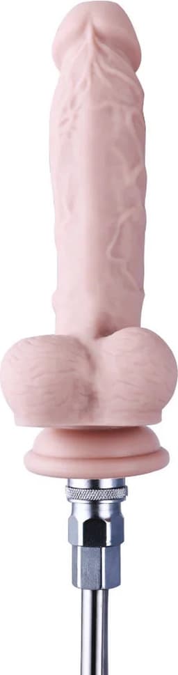 Hismith Siliconen Dildo 21 cm – Dildo Opzetstuk – QAC Quick Air – Beige — thumbnail 3