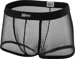 Transparante boxershort - Erotische heren ondergoed - Zwart - Visnet — thumbnail 4
