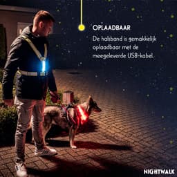 Nightwalk Safety Collar - Verlichting hond - Lichtgevende halsband - LED - Oplaadbaar - Waterdicht - One size - Oranje — thumbnail 4
