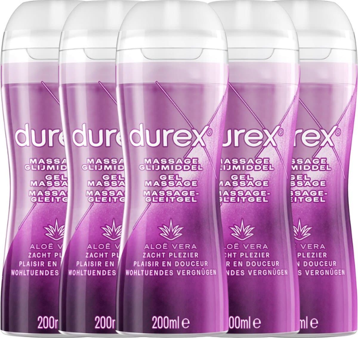 Durex Play Massage 2/1 Aloe 200ML - 5 Stuks - Voordeelverpakking — afbeelding 1