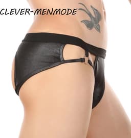 Open-butt-Slip-sexy-Heren-Goedkoop-Pu-Sexy-lederlook-Gay-Homoslip-Model-Erotisch — thumbnail 4