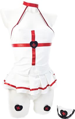 BamBella ® Sexy erotische zuster nurse verpleegster uniform - Maat S/M - Rollenspel kleding outfit dames — thumbnail 2