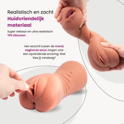 ME'ADAM - Amaze Dolls Bobby official - Masturbator - Realistisch - Pocket Pussy - 3 in 1 Vagina en Anus - Sex Toys voor Mannen - Kunstvagina Bruin — thumbnail 5