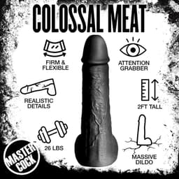 Moby Zwarte Dildo - Extreme Zwarte Dildo - Monster Dildo - 60 cm- ca. 12 kg. - Doorsnede 16 cm. — thumbnail 10