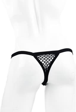 BamBella® String - XXL - kant voor mannen Erotische Sexy Lingerie Heren Zwart mannen ondergoed slip doorzichtig — thumbnail 4