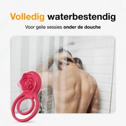 Vibrerende Cockring Silliconen - Met Roos Clitoris stimulator - Penisringen voor mannen - Sex toys voor koppels - Jespro — thumbnail 3