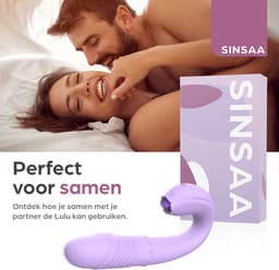 Sinsaa Lulu - Tong Vibrator - Likende Tong Vibrator - Clitoris Zuiger - Dildo Vibrator - Likkende Tong - Bef Vibrator - Clitoris Stimulator - Sex Toys voor vrouwen - 10 Likstanden - 6 Stootstanden - Siliconen - Voor hem - Voor haar — thumbnail 5