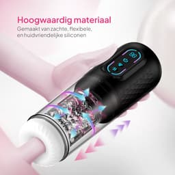 Pure Pleasure® Masturbator voor Man – Pocket Pussy - Sex Toys voor Mannen– 9 Zuig & Vibratiestanden – Realistisch & Verwarmd – Oplaadbaar Seksspeeltje – Inclusief 20ml Glijmiddel – Zwart — thumbnail 6