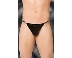 SoftLine Collection - Elegante heren string met satijn aanzicht zwart S t/m L