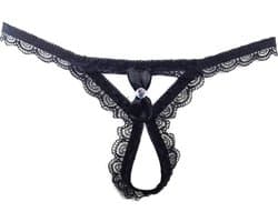 BamBella ® - String Kruisloos - One size - Sexy Zwart Erotische onderbroek Heren
