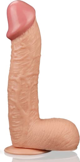Realistische XXL King Size Dildo 28.5 cm lang en 5.4 cm dik - Levensechte Grote Dildo 28.5 cm lang - Realistische dildo met balzak en stevige zuignap - Realistische Dildo Met Zuignap en Balzak — thumbnail 9