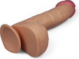 Realistische XXL King Size Dildo 28.5 cm lang en 5.4 cm dik - Levensechte Grote Dildo 28.5 cm lang - Realistische dildo met balzak en stevige zuignap - Realistische Dildo Met Zuignap en Balzak — thumbnail 2