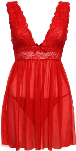 Christine le Duc - Babydoll & String - Lingerie Erotisch - Lieve - Rood — thumbnail 2