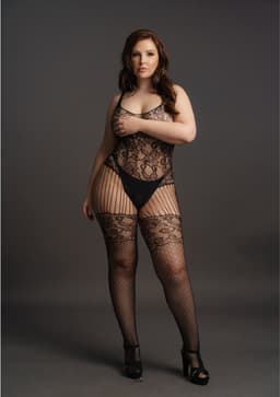 Shots - Le Désir Bodystocking met Kant en Visnet - Plus Size black OSX — thumbnail 2