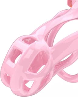 Peniskooi Roze - Cock cage - Chastity Cage - Kunststof Peniskooi - Kuisheidskooi voor Mannen - Peniskooi met 5 Maten Penisringen - Peniskooi Roze Maat S - Ø3.9 x 8.5 cm — thumbnail 6