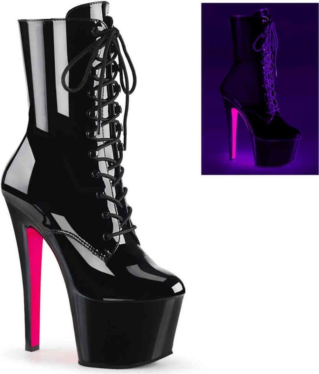 Pleaser - SKY-1020TT Plateau Laarzen, Paaldans schoenen - Paaldans schoenen - 40 Shoes - Zwart/Roze — afbeelding 1