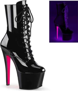 Pleaser - SKY-1020TT Plateau Laarzen, Paaldans schoenen - Paaldans schoenen - 40 Shoes - Zwart/Roze — thumbnail 1