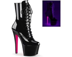 Pleaser - SKY-1020TT Plateau Laarzen, Paaldans schoenen - Paaldans schoenen - 40 Shoes - Zwart/Roze