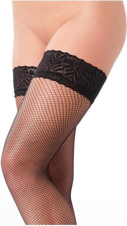 Amorable - Erotische Kousen - Hold-up Visnet Kousen - Zwart - One Size — thumbnail 1