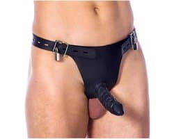 Rimba - Kuisheidsgordel Heren Met Penis Pouch en 2 hangsloten - Zwart