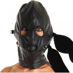Rimba Bondage Play - Leren Masker Met afneembare gag En oogdelen — thumbnail 4