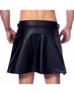 Rimba - Lederen Heren Rok - Kilt - Zwart M/L — thumbnail 2