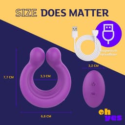 Cockring Vibrerend met Afstandsbediening - Sex Toys voor Koppels - Koppel Vibrator - Paars — thumbnail 2