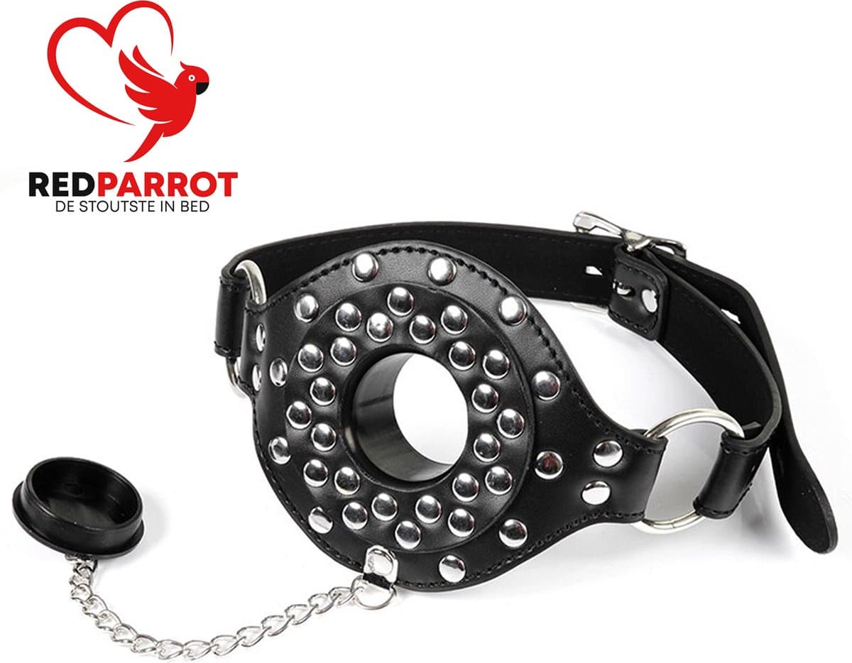 BDSM Mond gag masker - Met stop - Knevel - Lederen gespen en uitvoering - Verstelbaar — afbeelding 1