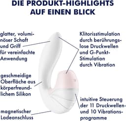 Satisfyer, drukgolfvibrator, Supernova, 18 cm, flexibel verstelbaar, waterdicht, drukgolven en trilling — thumbnail 9