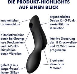 Satisfyer, drukgolfvibrator, Curvy Trinity 2, 17 cm, 3 motoren, veelzijdig, drukgolven en trillingen — thumbnail 2