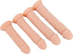 Banoch | rechte beige siliconen dildo met zuignap | small | 17 cm lang | Ø 3.2 cm — thumbnail 7