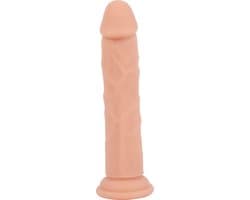 Banoch | Dildo 23 cm | Rechte Beige Siliconen Dildo met Zuignap | Extra Large | Ø 4 cm | Realistisch & Flexibel