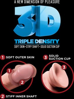 Pipedream - King Cock - Triple Density Dildo met Balzak - 30,5 cm - Beige — thumbnail 5