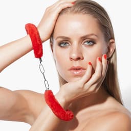 EIS, metalen handboeien, voor bondage, met roode pluche, incl. twee sleutels — thumbnail 4