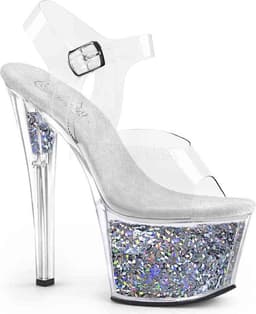 Pleaser - SEDUCE3028 Overknee Laarzen - Paaldans schoenen - 42 Shoes - Zwart — thumbnail 1