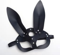Cosplay masker - Konijn masker - Bunny harnas - Cosplay accessoire - Sexy masker - Sexy harnas - Bunny cosplay harness - Zwart - PU leer - Jonyx — thumbnail 4