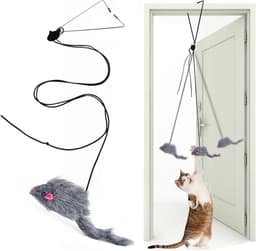 Interactief kattenveerspeelgoed, intrekbaar teaser-speelgoed, hangend interactief speelgoed voor binnenkatten, kittens, jachttraining, intellectueel oefenspeelgoed (1 stuk) — thumbnail 1