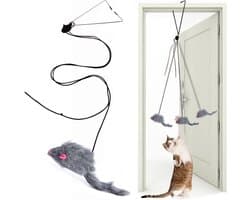 Interactief kattenveerspeelgoed, intrekbaar teaser-speelgoed, hangend interactief speelgoed voor binnenkatten, kittens, jachttraining, intellectueel oefenspeelgoed (1 stuk)