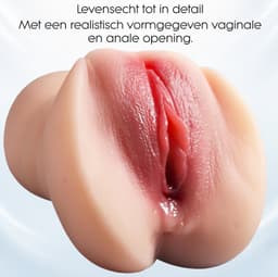 Benza - 2-in-1 Masturbator voor Mannen – Pocket Pussy met Strakke Vagina en Anus – Zachte Siliconen – 17 cm — thumbnail 5