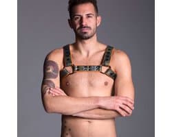 665 - Bulldog Harnas - Leer - Camouflage - Limited Edition S/M