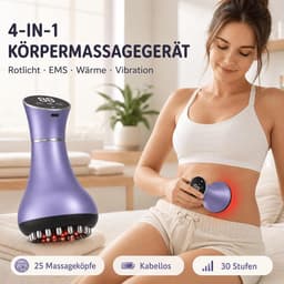 4-in-1 lymfatisch massageapparaat, elektrisch, anti-cellulitis massageapparaat met EMS, rood licht, warmte en vibratie, lichaamsmassageapparaat met 30 intensiteitsniveaus, cellulitis apparaat voor — thumbnail 2